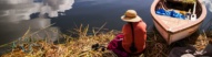 Iles Uros, femme péruvienne, Lac Titicaca, Pérou